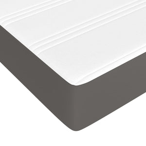 vidaXL Lit tapissier avec matelas gris 180x200 cm similicuir