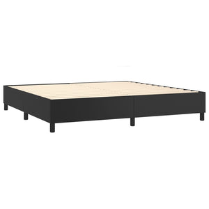 vidaXL Lit avec sommier tapissier et matelas Noir 200x200 cm Similicuir