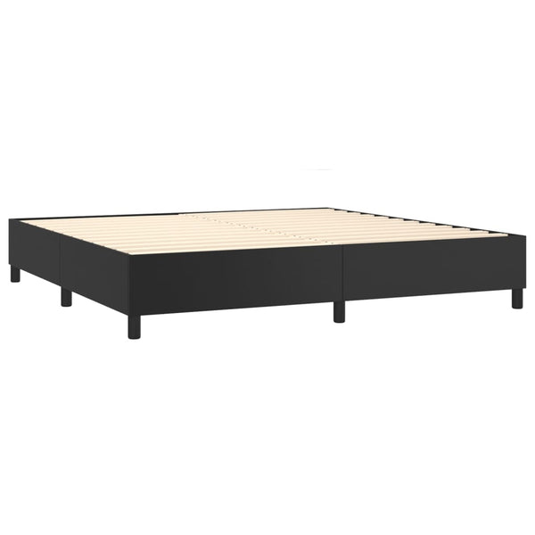 vidaXL Lit avec sommier tapissier et matelas Noir 200x200 cm Similicuir