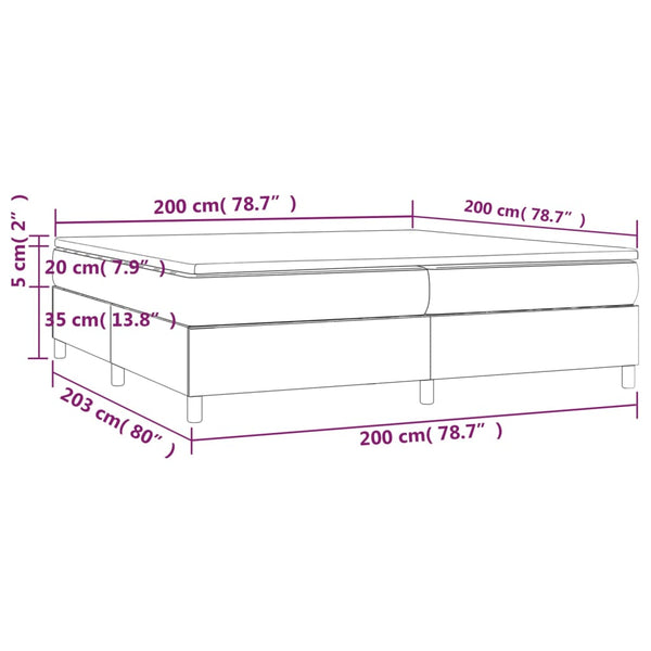 vidaXL Lit avec sommier tapissier et matelas Noir 200x200 cm Similicuir