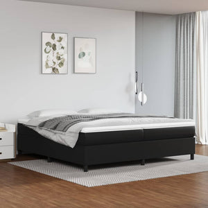 vidaXL Lit avec sommier tapissier et matelas Noir 200x200 cm Similicuir