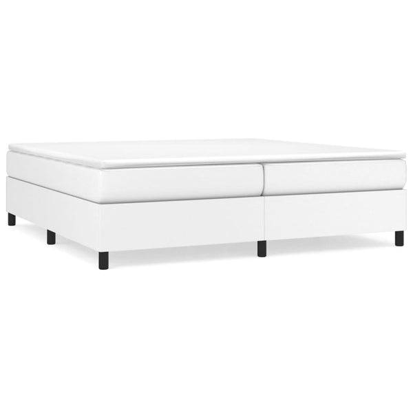 Boxspringbett mit Matratze Weiß 200x200 cm Kunstleder