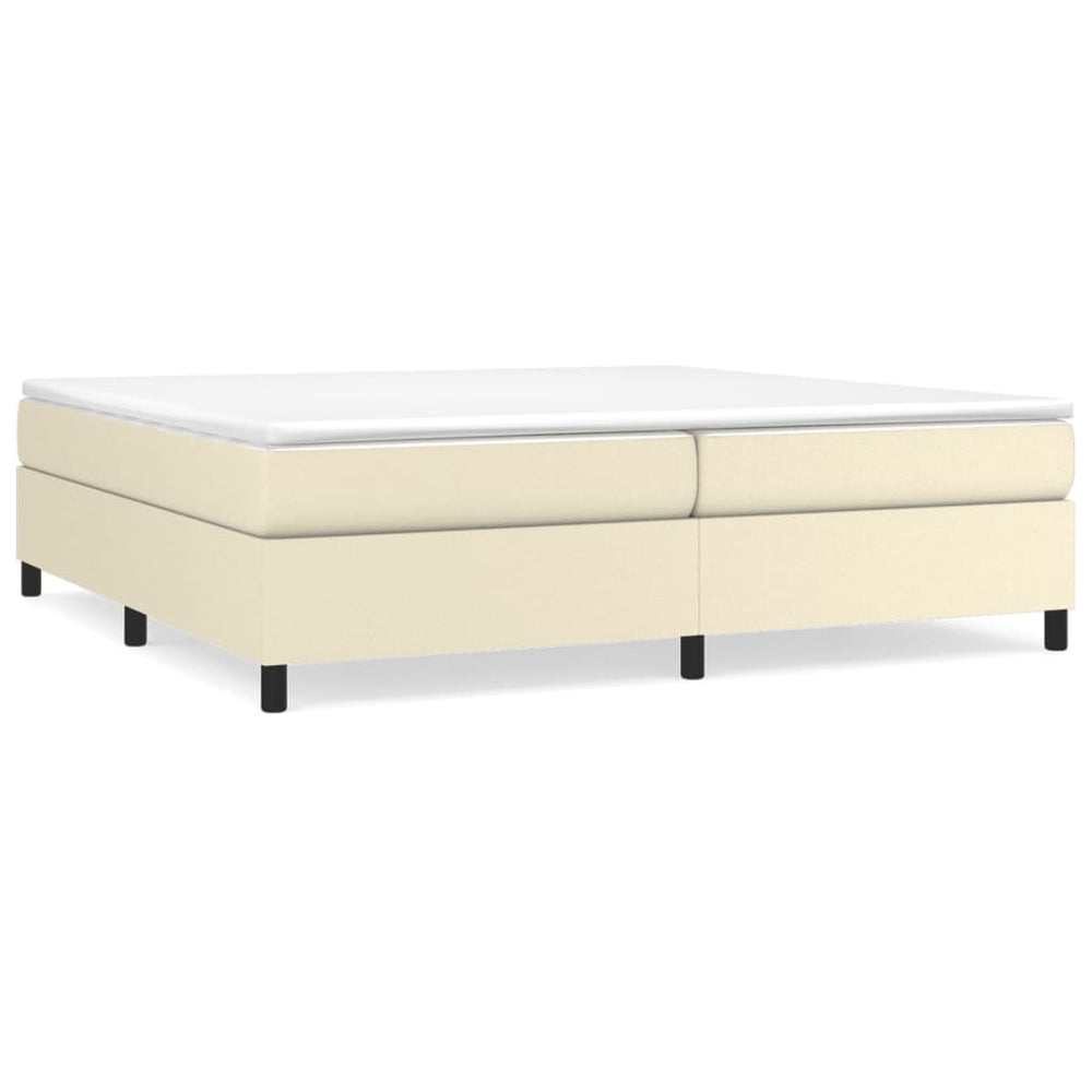 vidaXL Lit boxspring avec matelas crème 200x200 cm similicuir