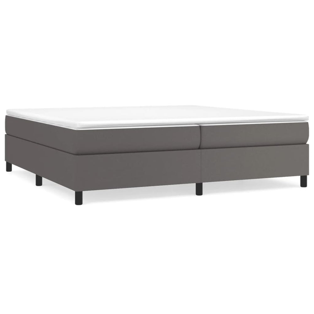 vidaXL Lit coffre tapissier avec matelas gris 200x200 cm similicuir