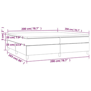 Boxspringbett mit Matratze Grau 200x200 cm Kunstleder