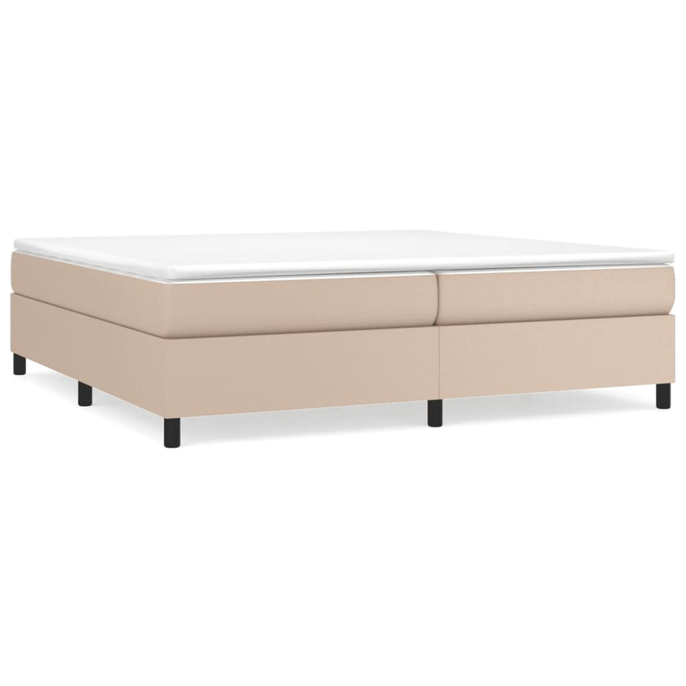 Lit coffre vidaXL avec matelas Cappuccino-Brun 200x200 cm Similicuir