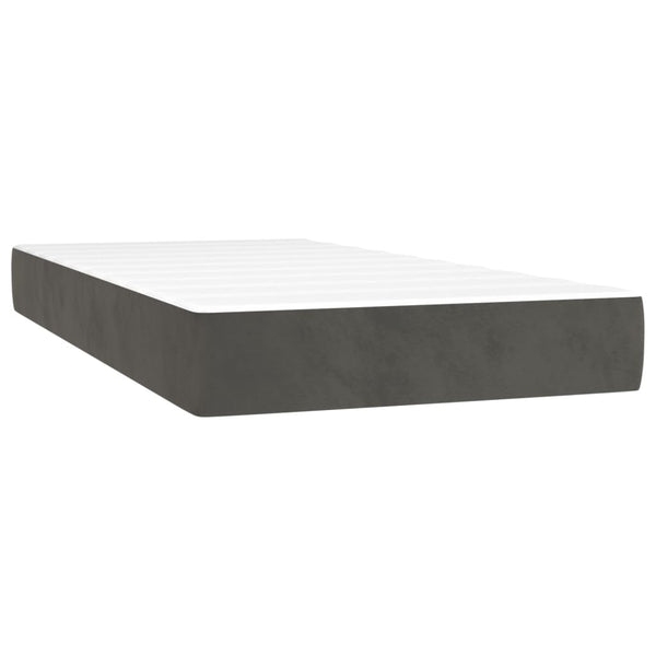 vidaXL Lit coffre avec matelas Gris foncé 80x200 cm Velours