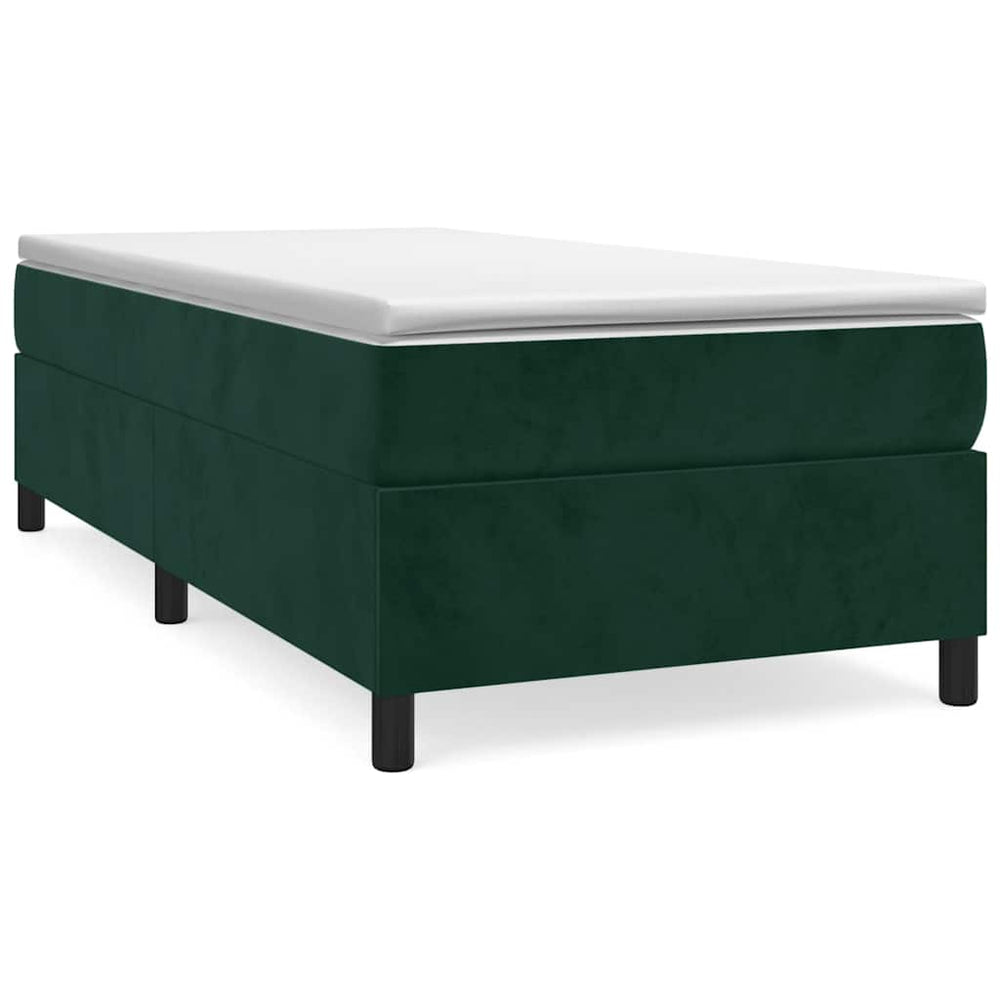 vidaXL Lit tapissier avec matelas Vert foncé 80x200 cm Velours