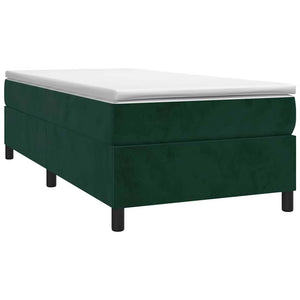 Boxspringbett mit Matratze Dunkelgrün 80x200 cm Samt