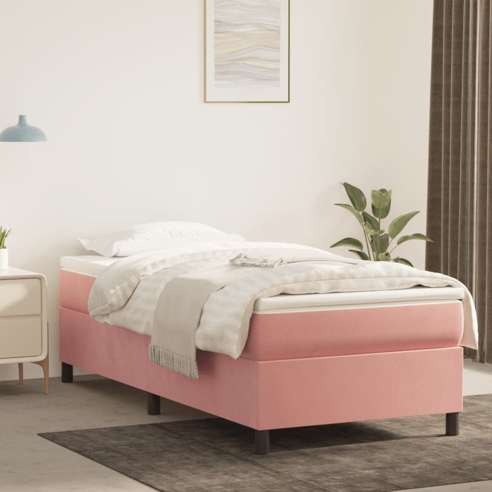 vidaXL Lit coffre avec matelas Rose 80x200 cm Velours