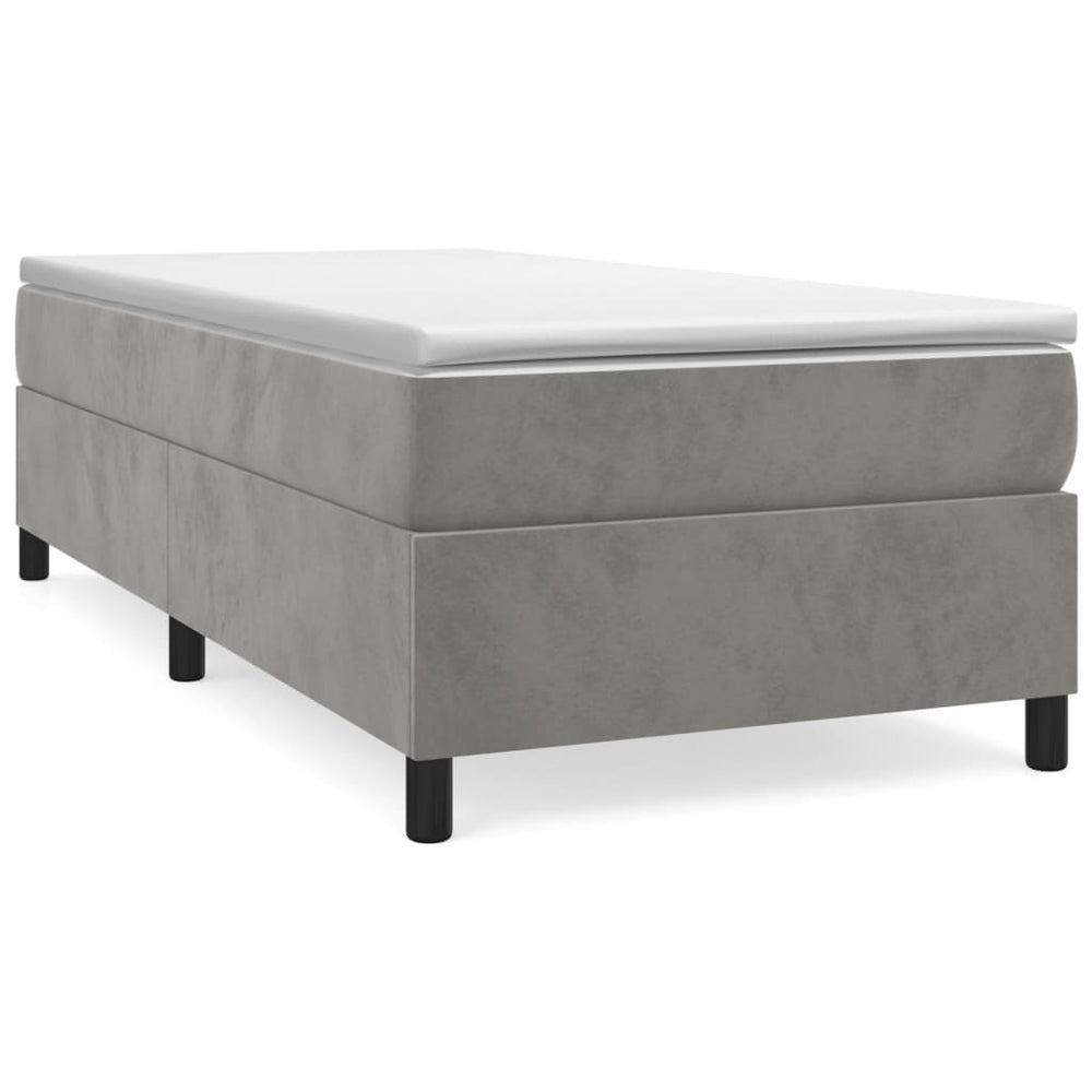 vidaXL Lit coffre avec matelas Gris clair 90x190 cm Velours