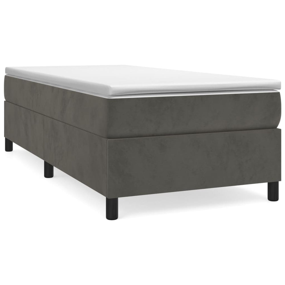 vidaXL Lit boxspring avec matelas Gris foncé 90x190 cm Velours