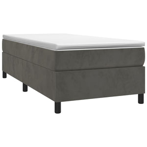 vidaXL Lit boxspring avec matelas Gris foncé 90x190 cm Velours