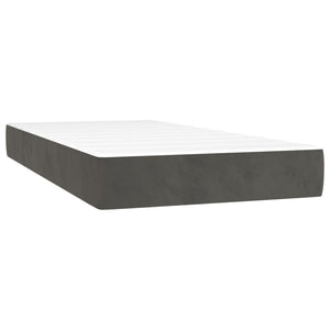 vidaXL Lit boxspring avec matelas Gris foncé 90x190 cm Velours