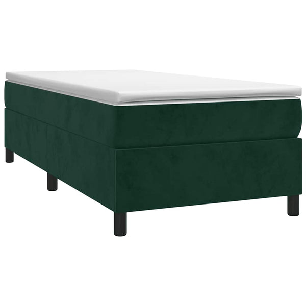 vidaXL Lit tapissier avec matelas Vert foncé 90x190 cm Velours