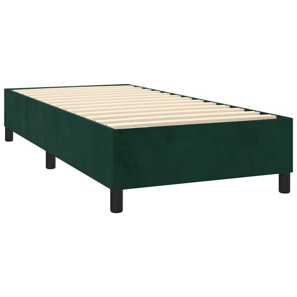 vidaXL Lit tapissier avec matelas Vert foncé 90x190 cm Velours
