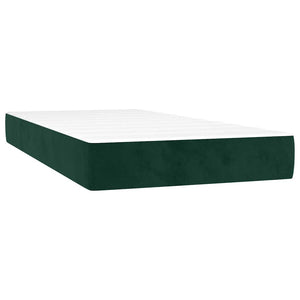 vidaXL Lit tapissier avec matelas Vert foncé 90x190 cm Velours