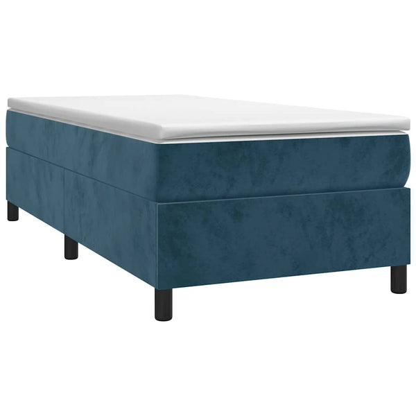 vidaXL Lit coffre avec matelas Bleu foncé 90x190 cm Velours