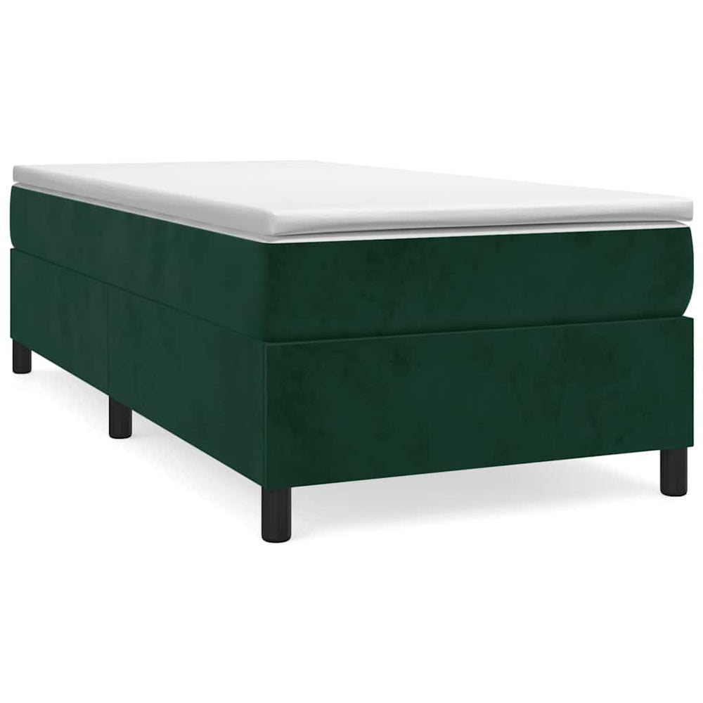 Boxspringbett mit Matratze Dunkelgrün 90x200 cm Samt