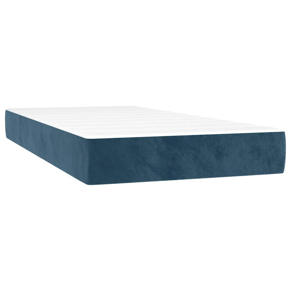 vidaXL Box Spring Bed with Mattress Dark Blue 90x200 cm Velvet