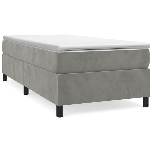 vidaXL Lit tapissier avec matelas Gris clair 100x200 cm Velours
