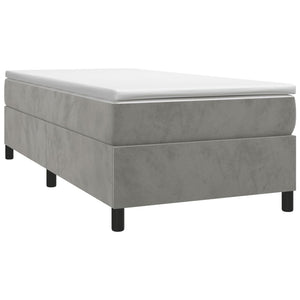 vidaXL Lit tapissier avec matelas Gris clair 100x200 cm Velours