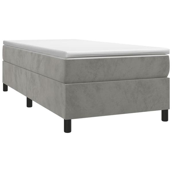 vidaXL Lit tapissier avec matelas Gris clair 100x200 cm Velours