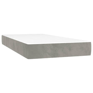 vidaXL Lit tapissier avec matelas Gris clair 100x200 cm Velours