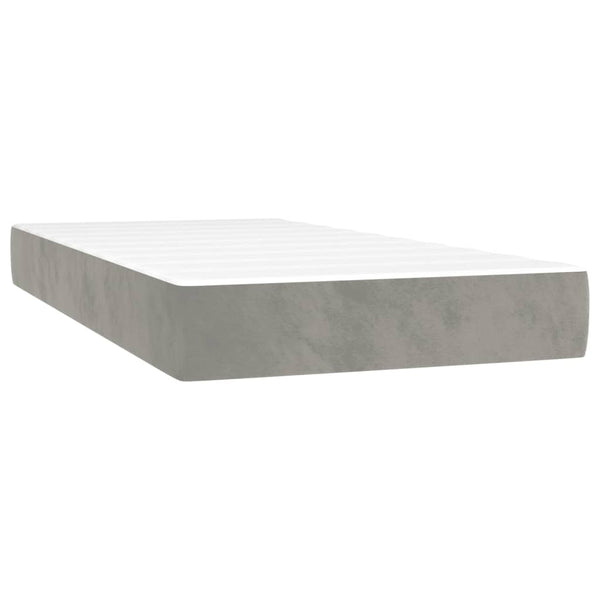 vidaXL Lit tapissier avec matelas Gris clair 100x200 cm Velours