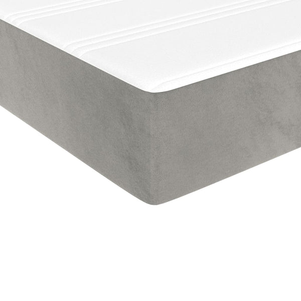 vidaXL Lit tapissier avec matelas Gris clair 100x200 cm Velours