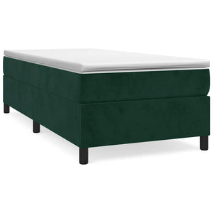 vidaXL Lit coffre avec matelas Vert foncé 100x200 cm Velours