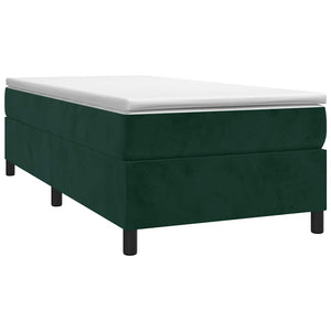 vidaXL Lit coffre avec matelas Vert foncé 100x200 cm Velours