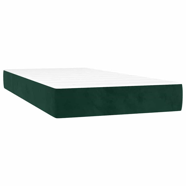 vidaXL Lit coffre avec matelas Vert foncé 100x200 cm Velours