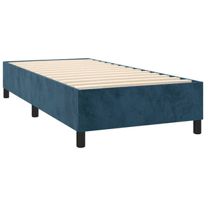 vidaXL Lit coffre avec matelas Bleu foncé 100x200 cm Velours