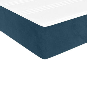 vidaXL Lit coffre avec matelas Bleu foncé 100x200 cm Velours