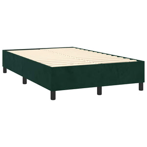 Boxspringbett mit Matratze Dunkelgrün 120x200 cm Samt