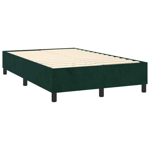 Boxspringbett mit Matratze Dunkelgrün 120x200 cm Samt