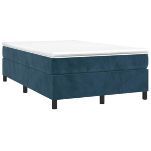 Boxspringbett mit Matratze Dunkelblau 120x200 cm Samt