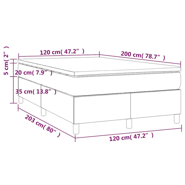 Boxspringbett mit Matratze Dunkelblau 120x200 cm Samt