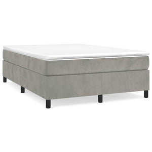 vidaXL Lit coffre avec matelas Gris clair 140x190 cm Velours