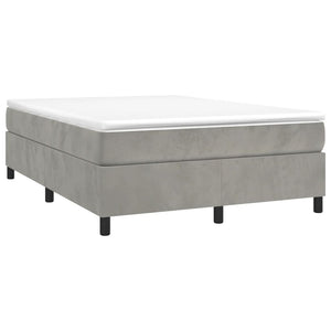 vidaXL Lit coffre avec matelas Gris clair 140x190 cm Velours