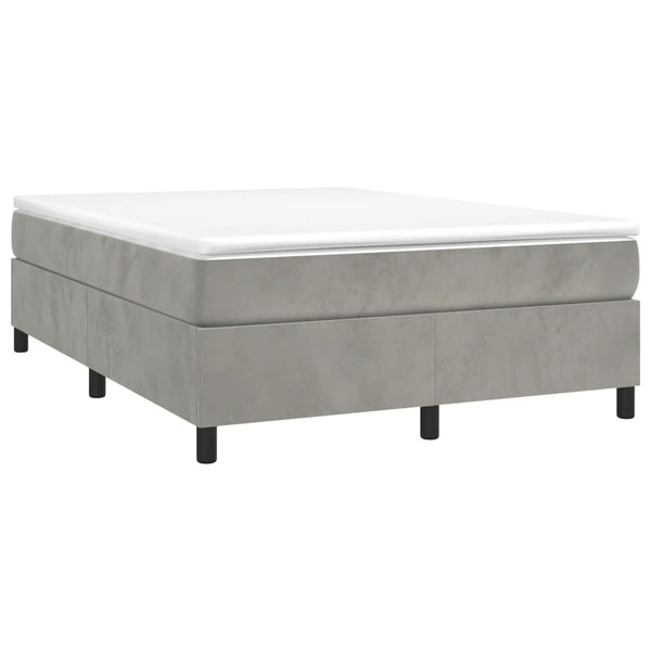 vidaXL Lit coffre avec matelas Gris clair 140x190 cm Velours