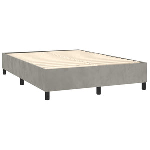 vidaXL Lit coffre avec matelas Gris clair 140x190 cm Velours