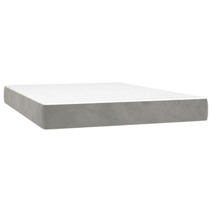 vidaXL Lit coffre avec matelas Gris clair 140x190 cm Velours