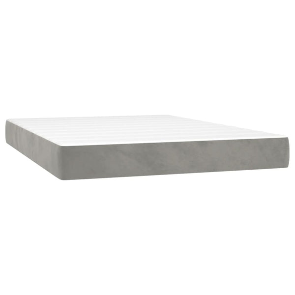 vidaXL Lit coffre avec matelas Gris clair 140x190 cm Velours
