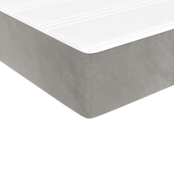 vidaXL Lit coffre avec matelas Gris clair 140x190 cm Velours