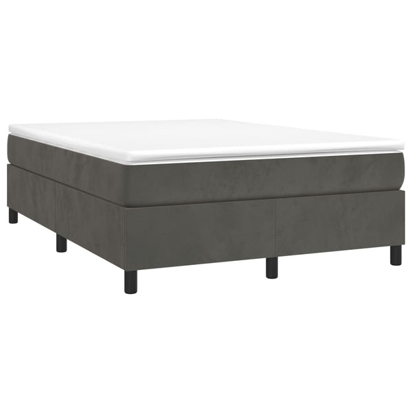 vidaXL Box Spring Bed with Mattress Dark Grey 140x190 cm Velvet