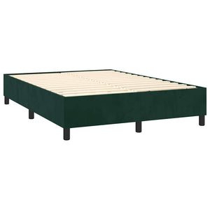 Boxspringbett mit Matratze Dunkelgrün 140x190 cm Samt