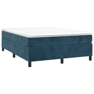 Boxspringbett mit Matratze Dunkelblau 140x190 cm Samt