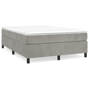 vidaXL Lit tapissier avec matelas Gris clair 140x200 cm Velours